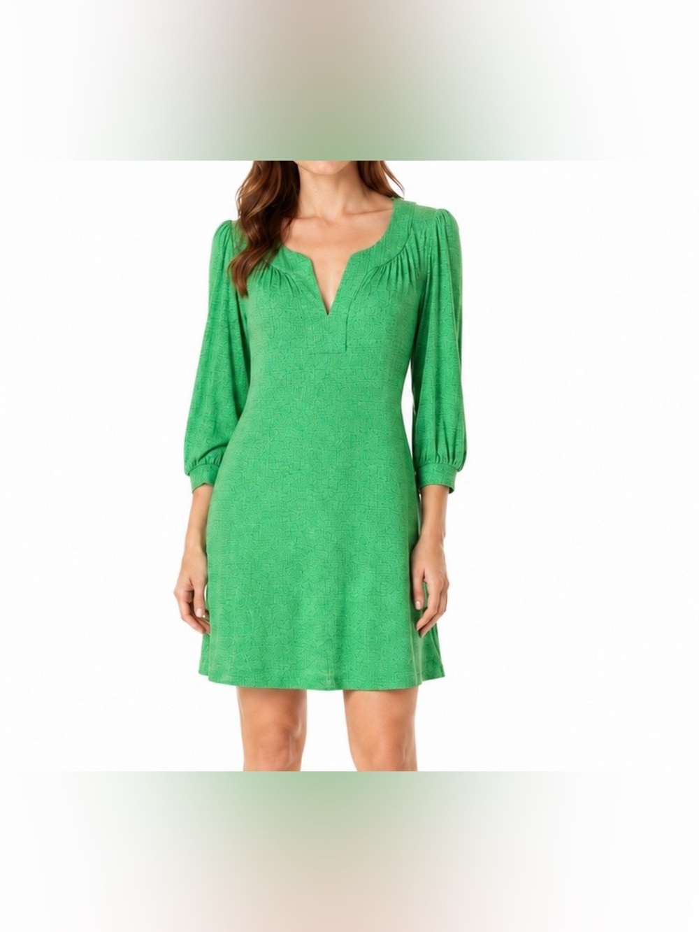 Juicy Couture Y2K Grass Green Knit Shift Dress Size Medium
